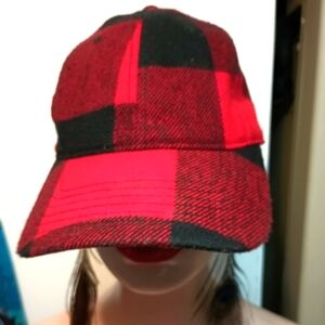 Red and Black Plaid Cap